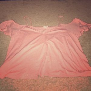 Pink off the shoulder tank